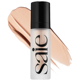 Saie Glowy Super Gel front packaging showing bottle and label, highlighting clean formula