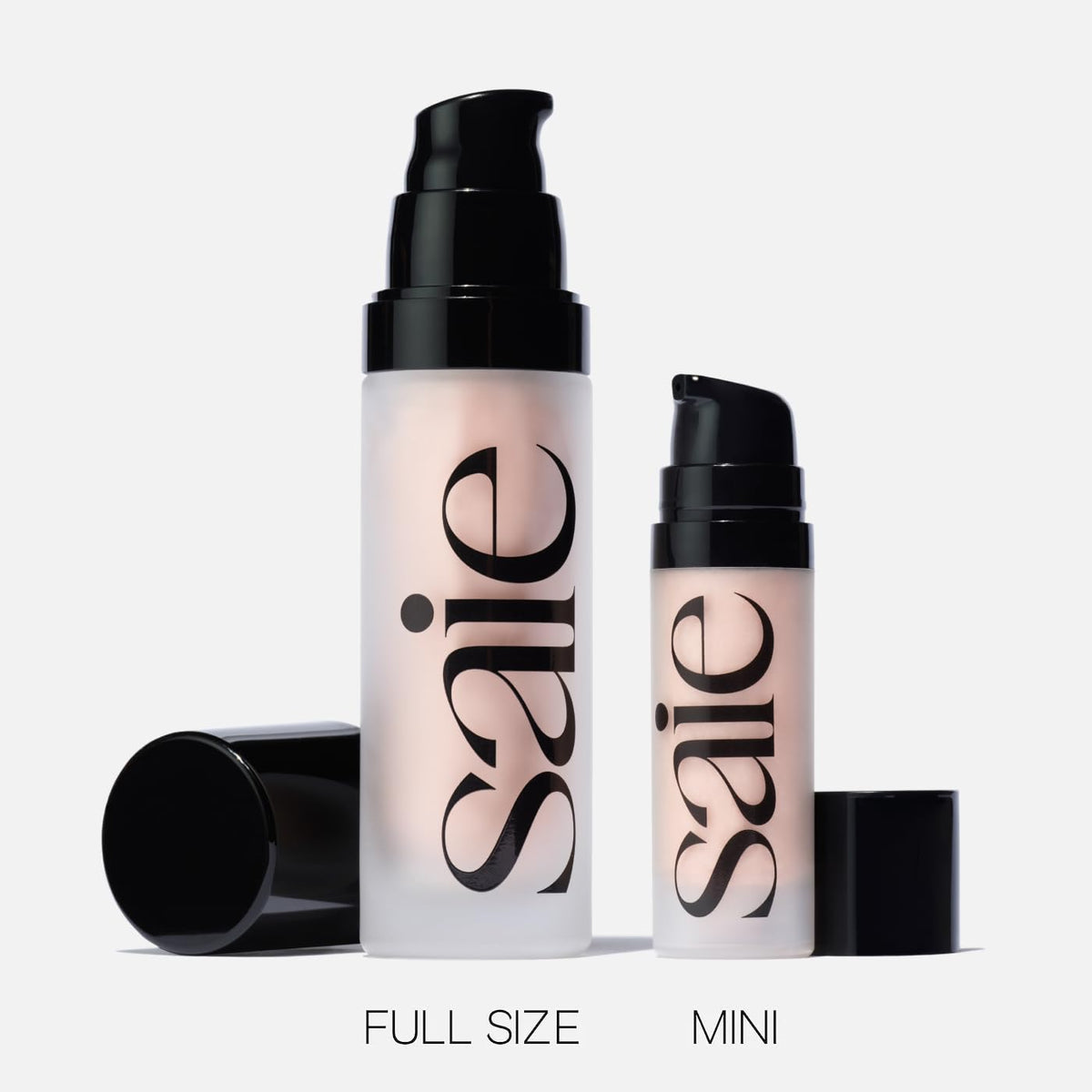 Saie Glowy Super Gel on vanity styled in bathroom to show everyday use benefits