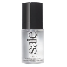 Saie Mini CitySet front packaging showing compact travel bottle and branding benefit