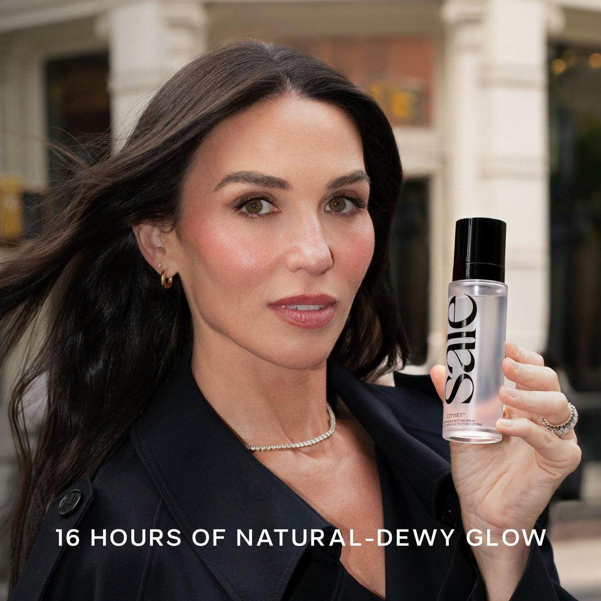 Saie Mini CitySet texture on skin highlighting dewy finish and fast absorption