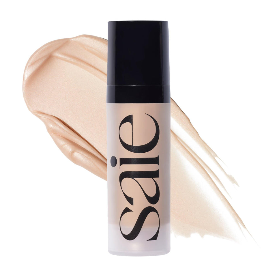 Saie front packaging showing compact bottle and starglow color benefit glow