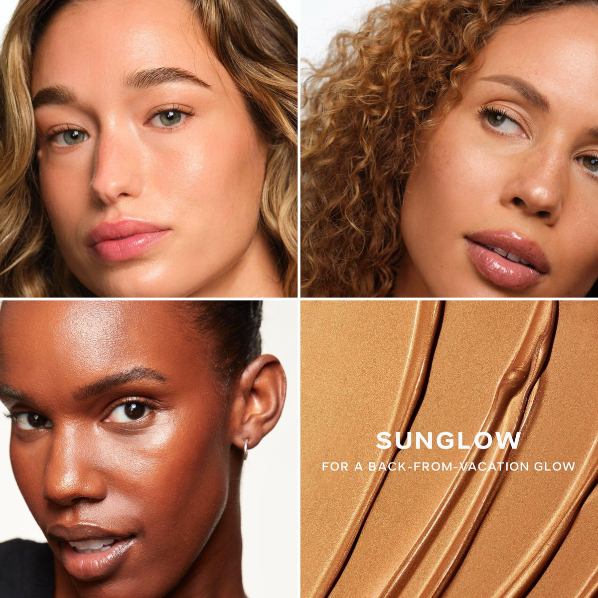 Saie mini glowy super gel mixed with foundation illustrating buildable luminous base benefit