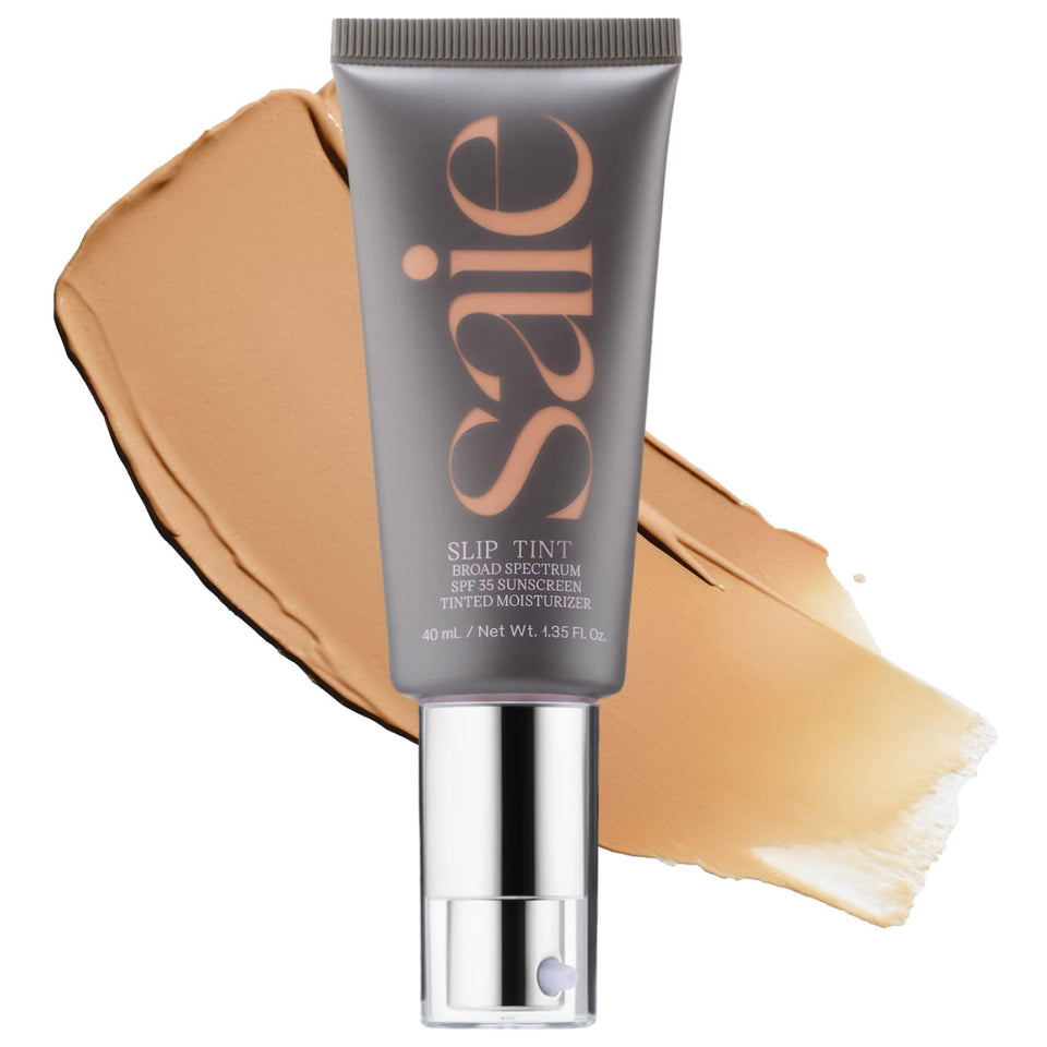 Saie Slip Tint front packaging showing shade Four and benefits