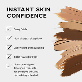 Saie texture swirl on hand showing lightweight, blendable cream for hydrated finish