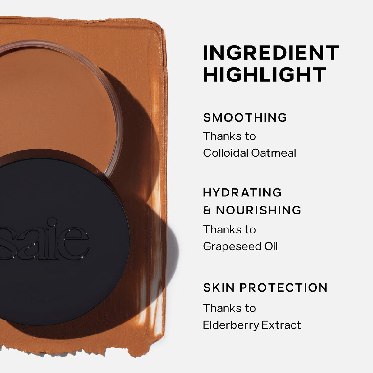 Saie Sun Melt in outdoor lifestyle shot showing sun-kissed glow benefit