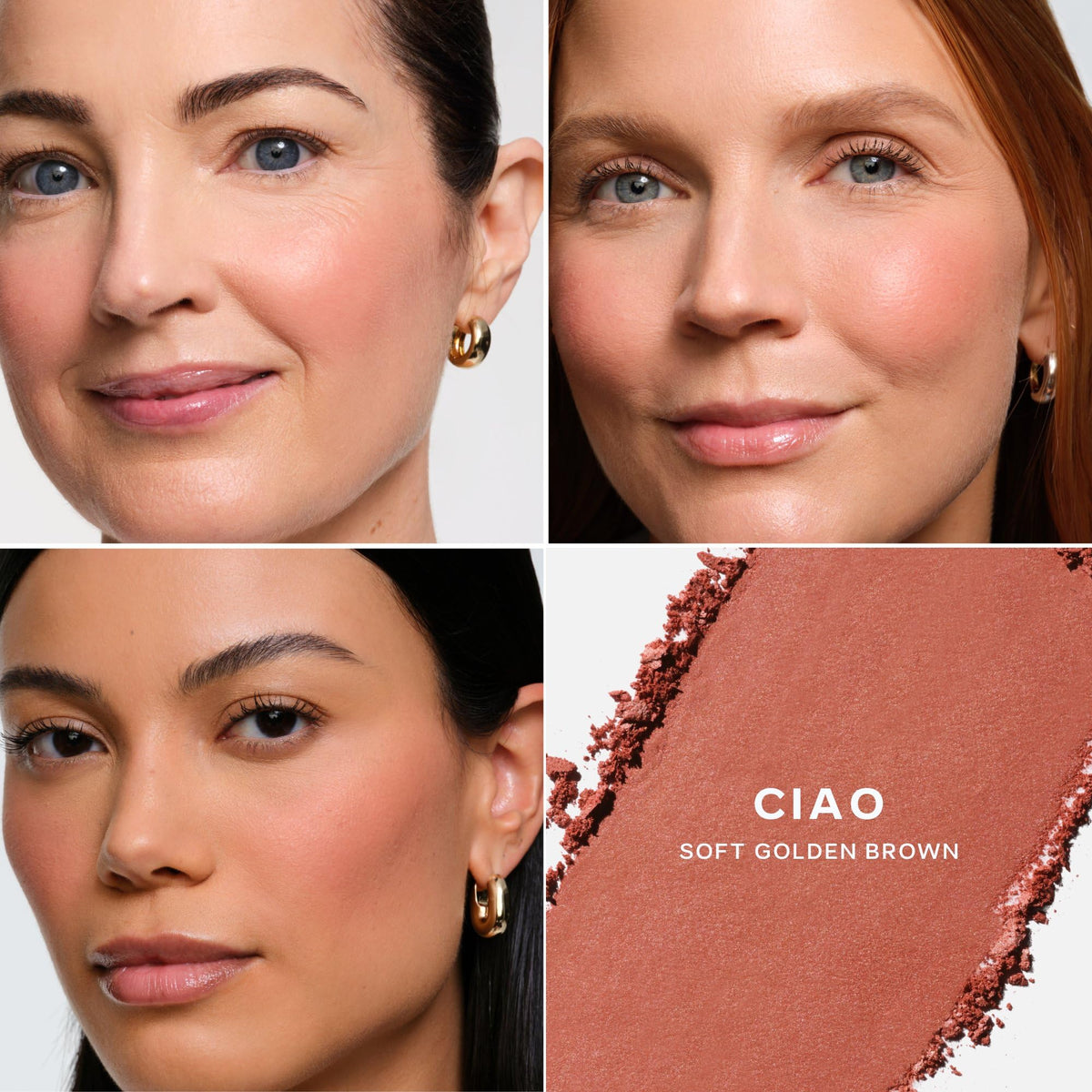 Saie SuperSuede baked pan close-up highlighting plush finish for seamless blending benefit