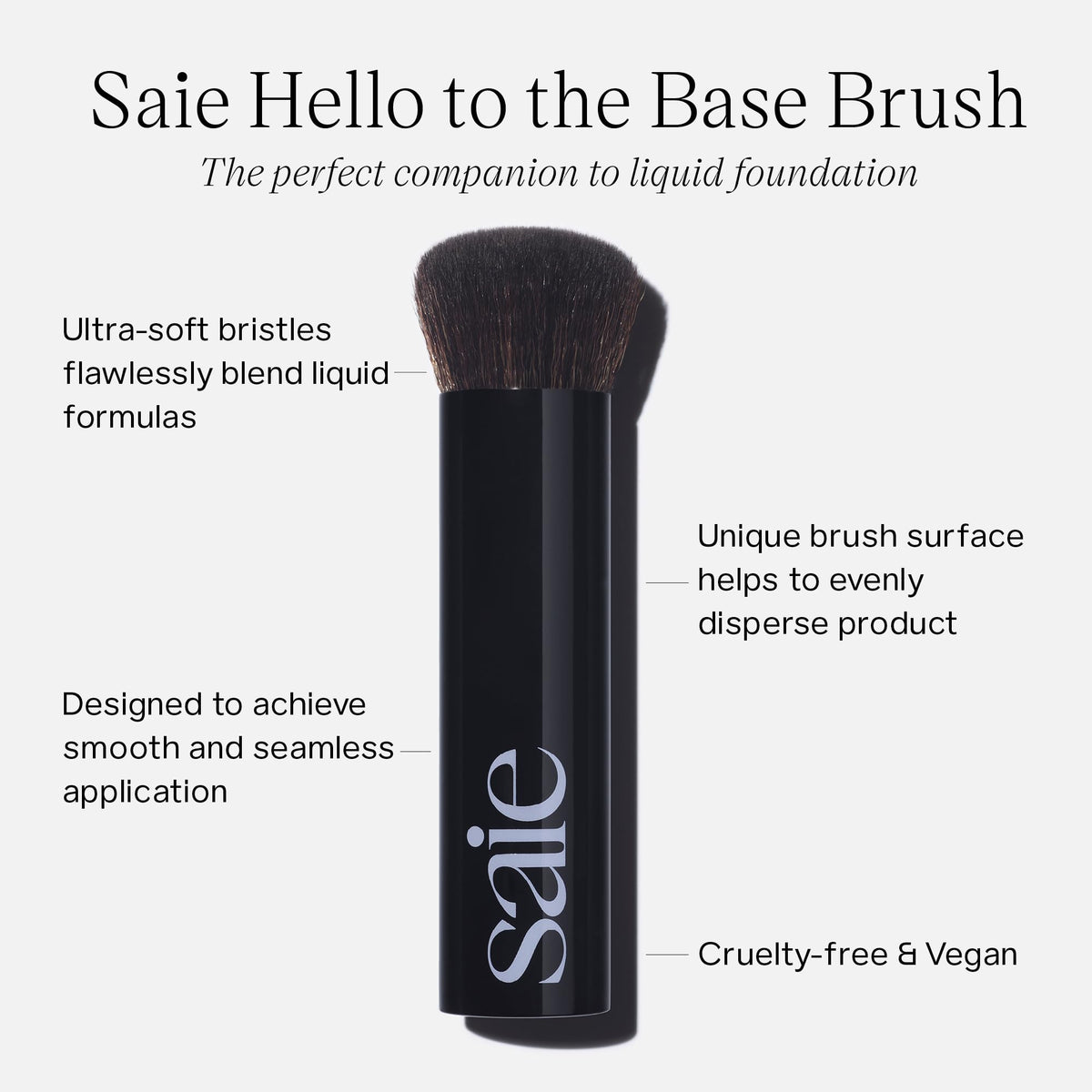 Saie brush bristle close-up highlighting ultra-soft synthetic fibers and even dispersion