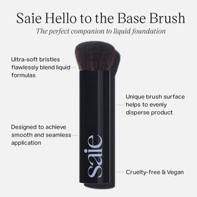 Saie brush bristle close-up highlighting ultra-soft synthetic fibers and even dispersion