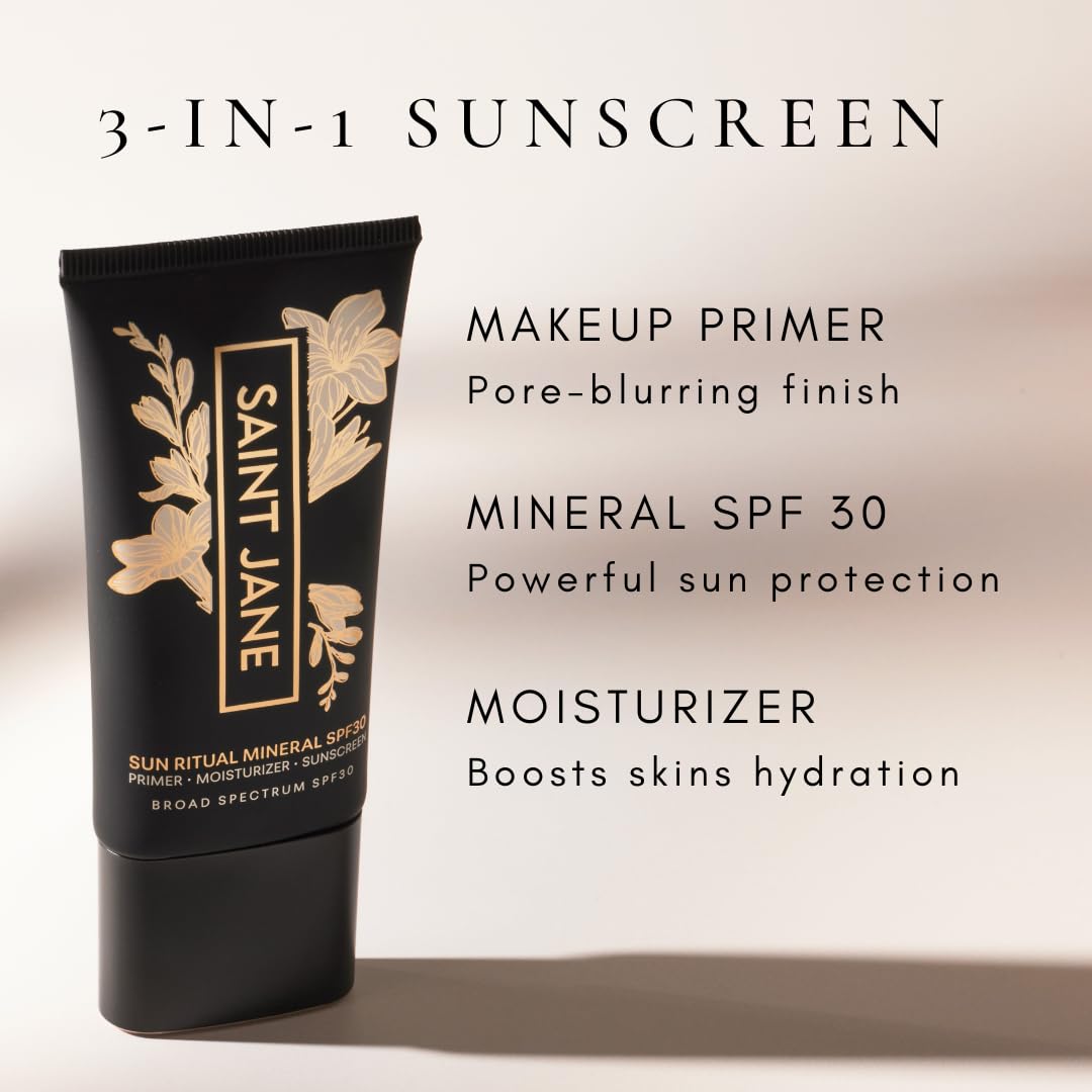 SAINT JANE cream on hand to show 1.7 oz scale and lightweight finish