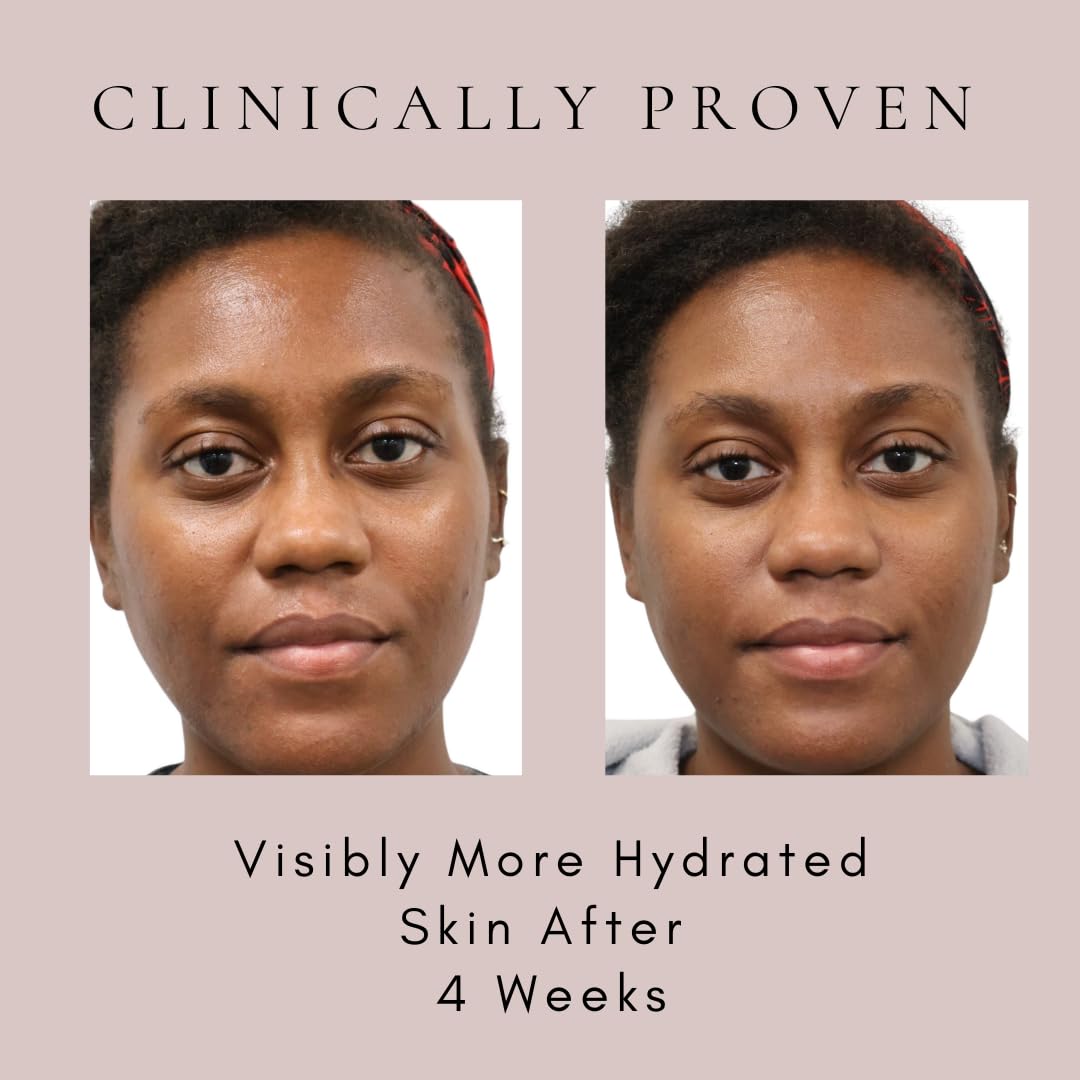 SAINT JANE before-and-after primer effect smoothing pores under makeup