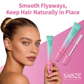 SAISZE clear gel texture swatch illustrating non-greasy, residue-free benefit