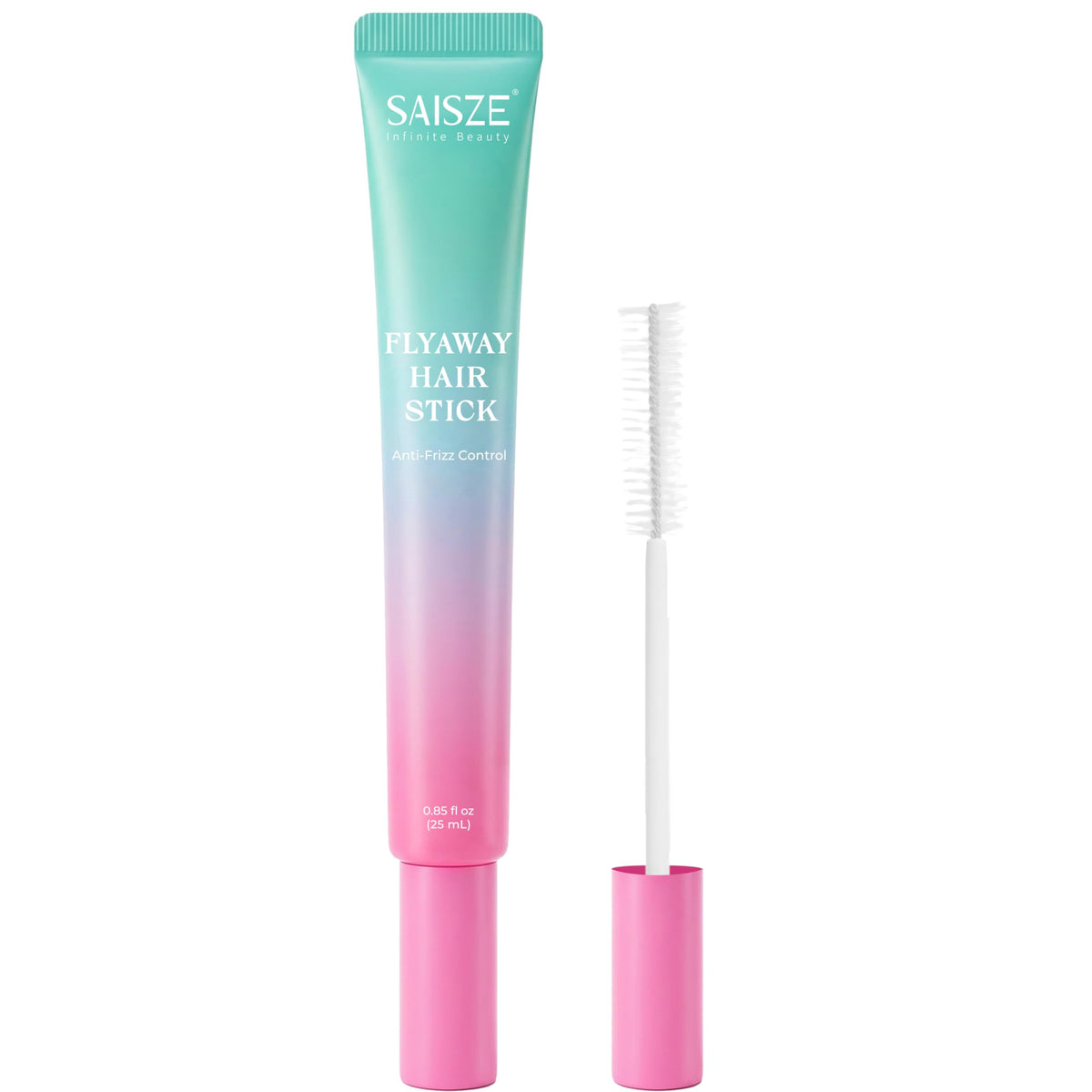 SAISZE front packaging showing compact flyaway stick, easy travel benefit