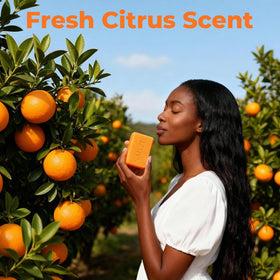 SAISZE soap held in hand to show 4oz size and comfortable grip