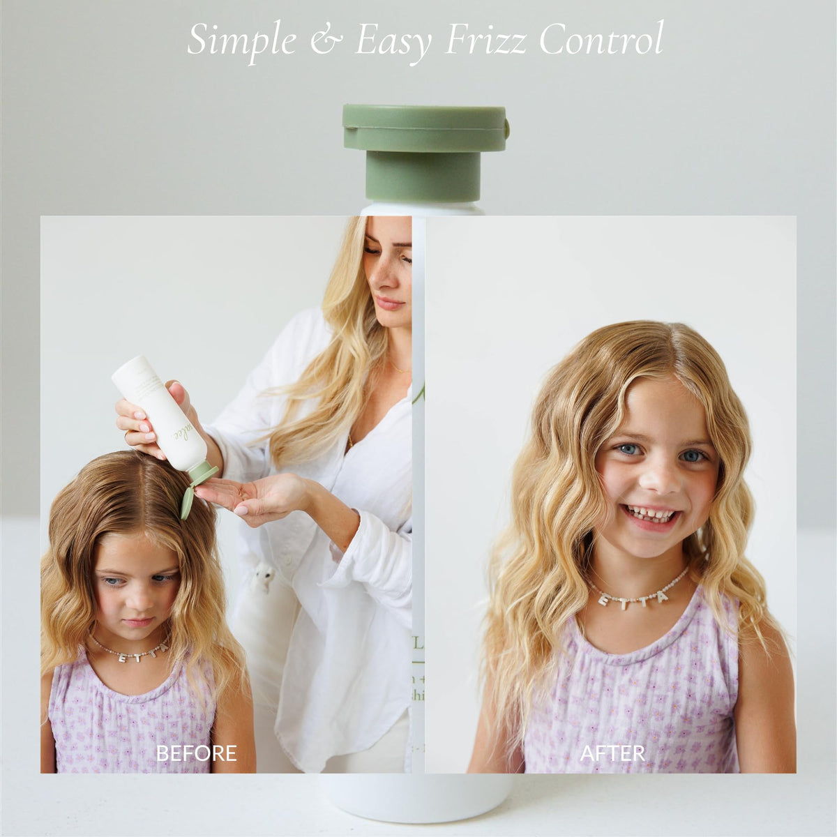 SALEE defining curls in hand illustrating frizz reduction benefit