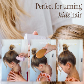 SALEE taming baby hairs along hairline showing precision smoothing benefit