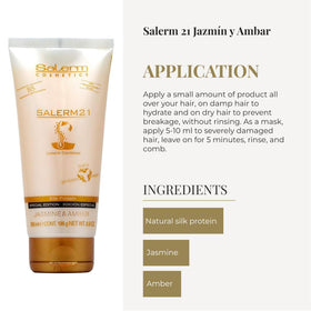 SALERM being applied to damp hair to detangle and protect during styling