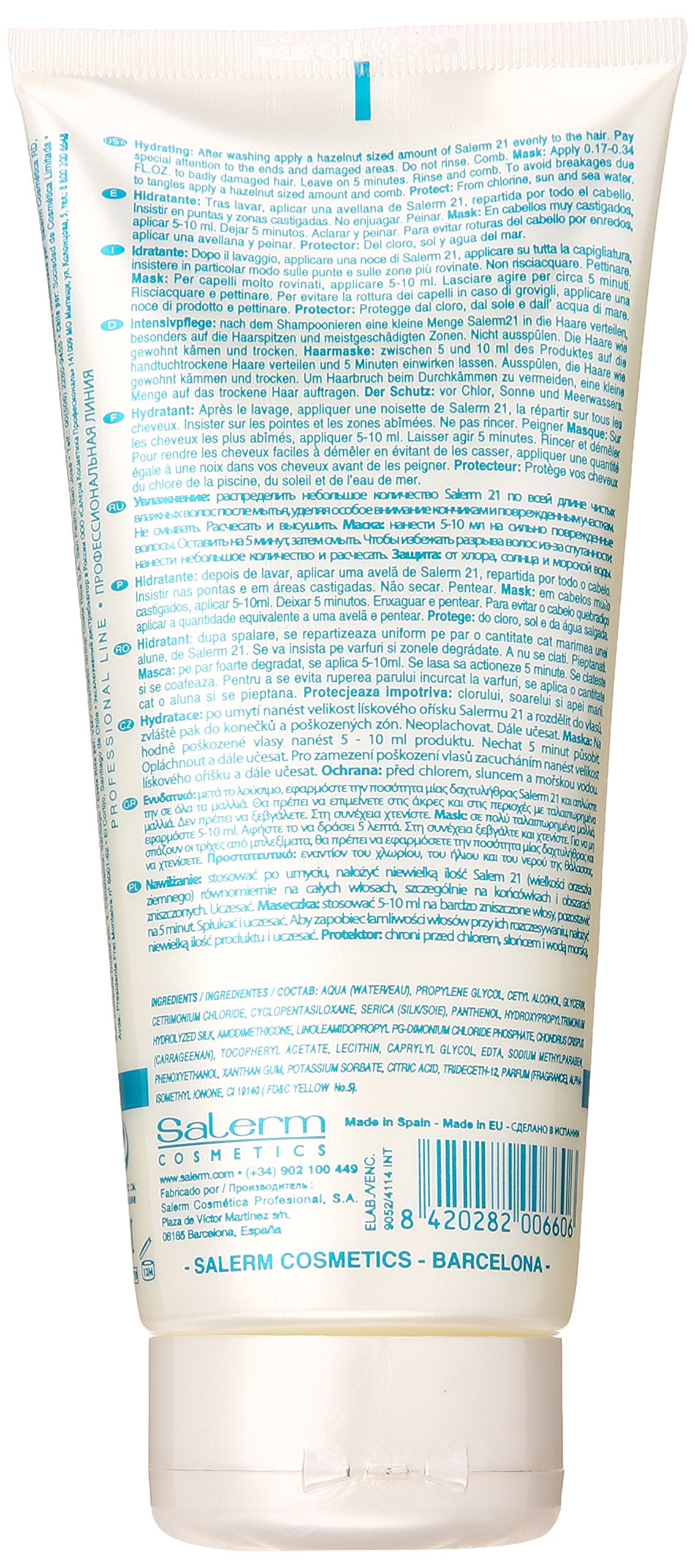 SALERM product being applied to hair, lightweight protection and detangling
