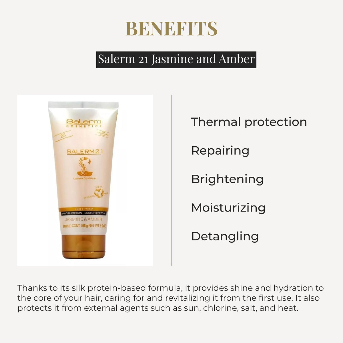 SALERM cream texture drop highlighting silk proteins for deep hydration benefit