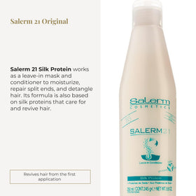SALERM silk protein close-up texture highlighting smooth formula for hydration