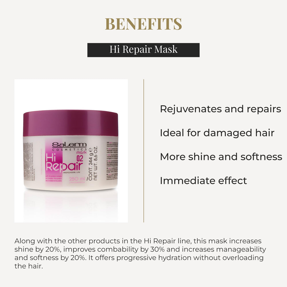 SALERM Hi Repair Mask close-up texture illustrating rich conditioning
