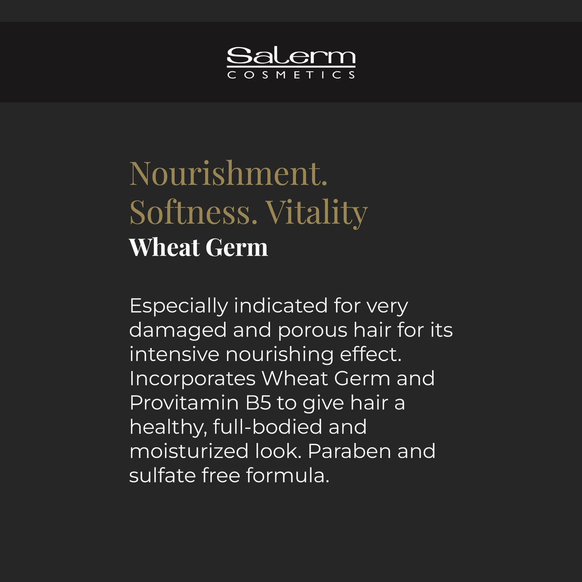 SALERM ingredient label close-up highlighting wheat germ oil and protein benefits
