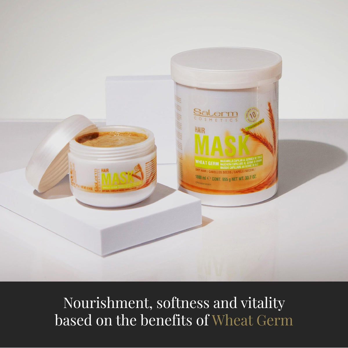 SALERM 1000ml tub held in hand to show scale and value for salons