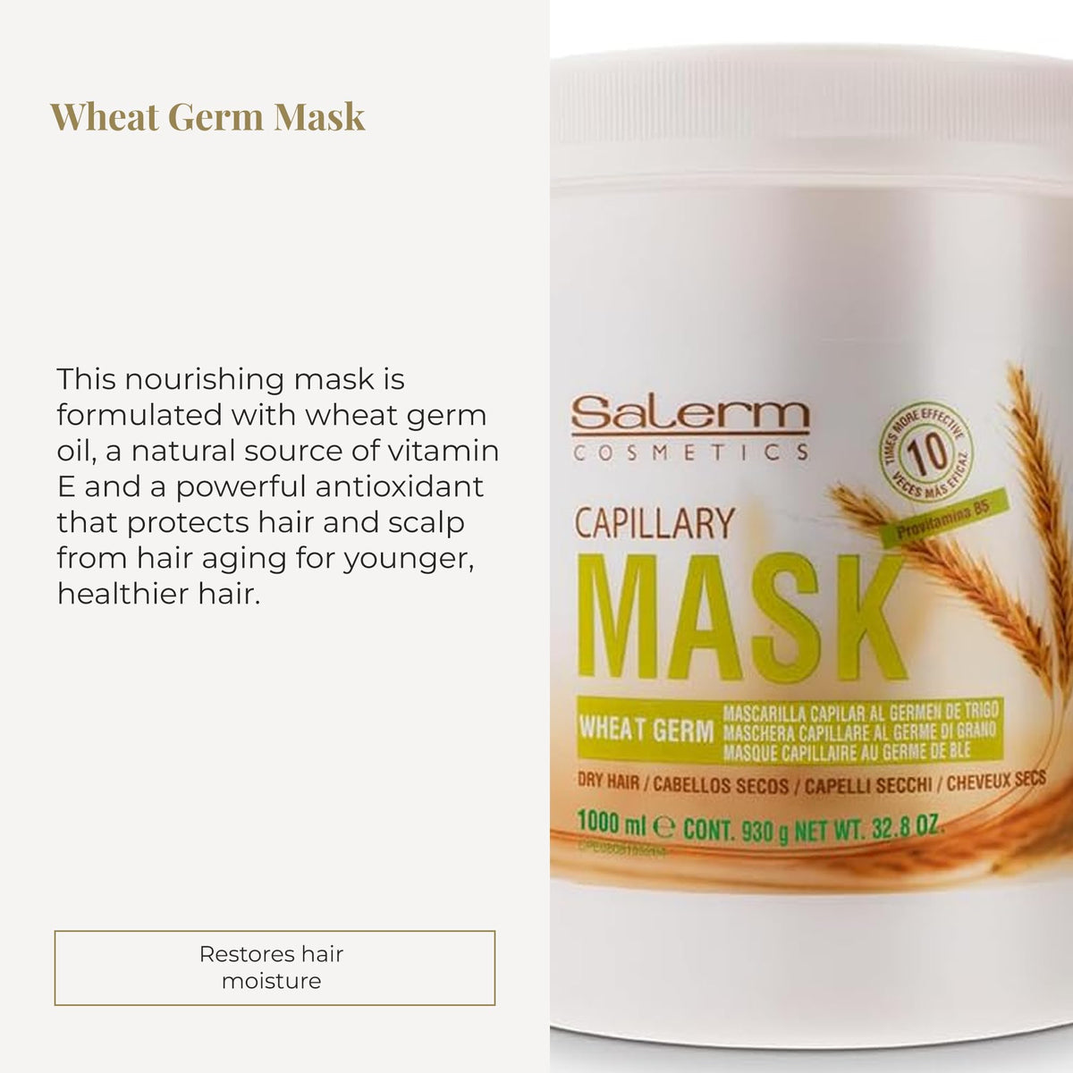 SALERM creamy mask texture close-up illustrating rich spreadable hydration