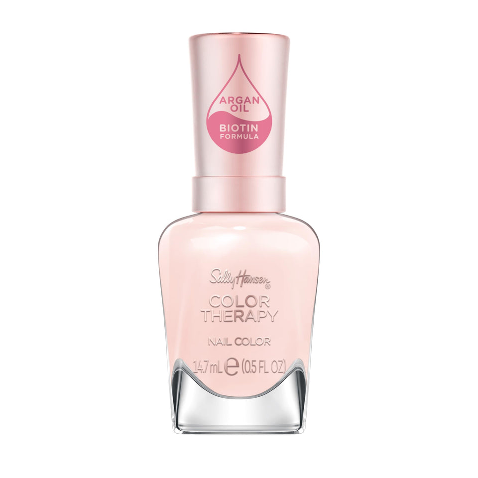 Sally Hansen front bottle showing light pink color and conditioning benefits