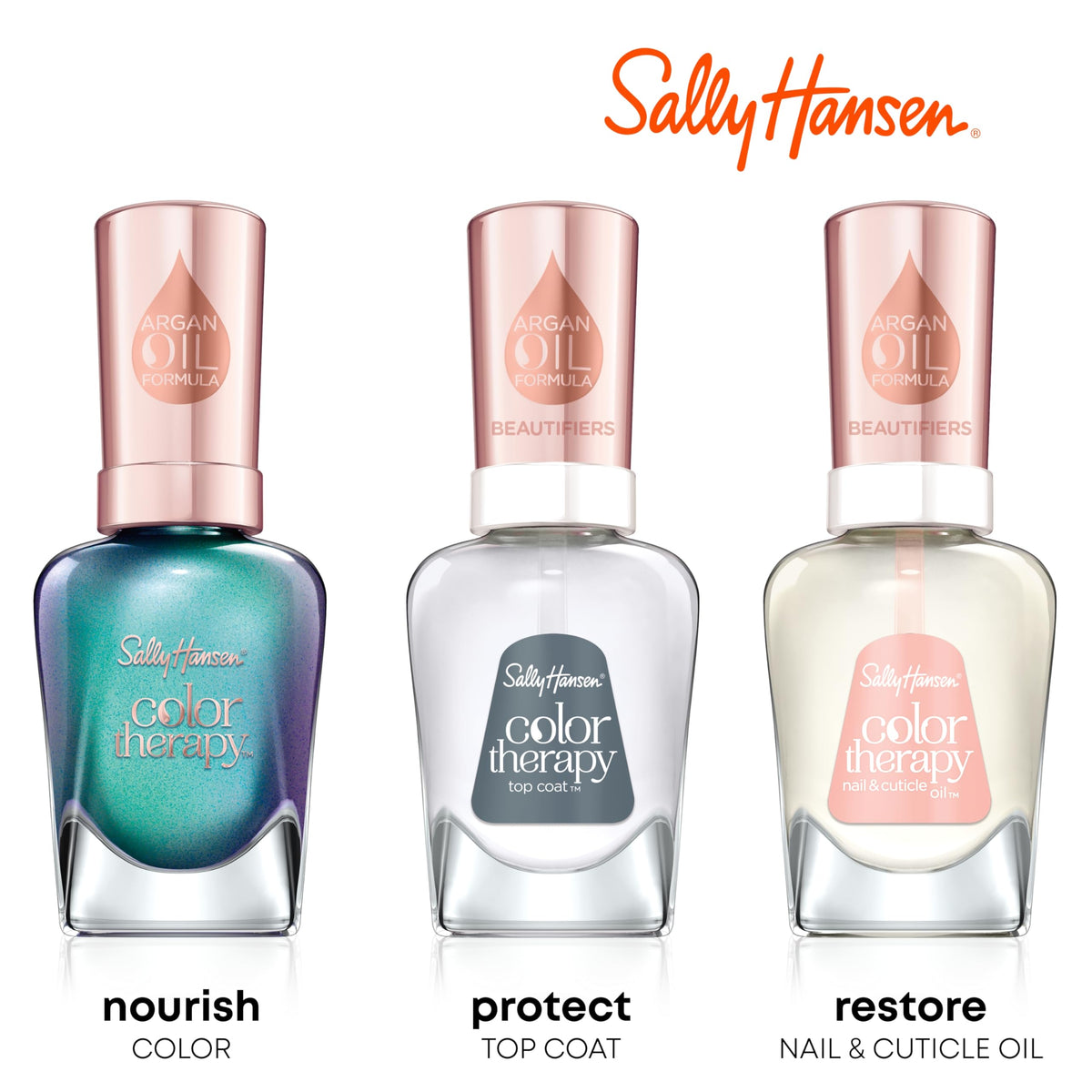 Sally Hansen bottle beside coin showing size and travel-friendly convenience