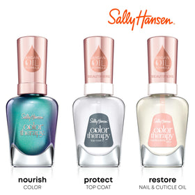 Sally Hansen bottle beside coin showing size and travel-friendly convenience