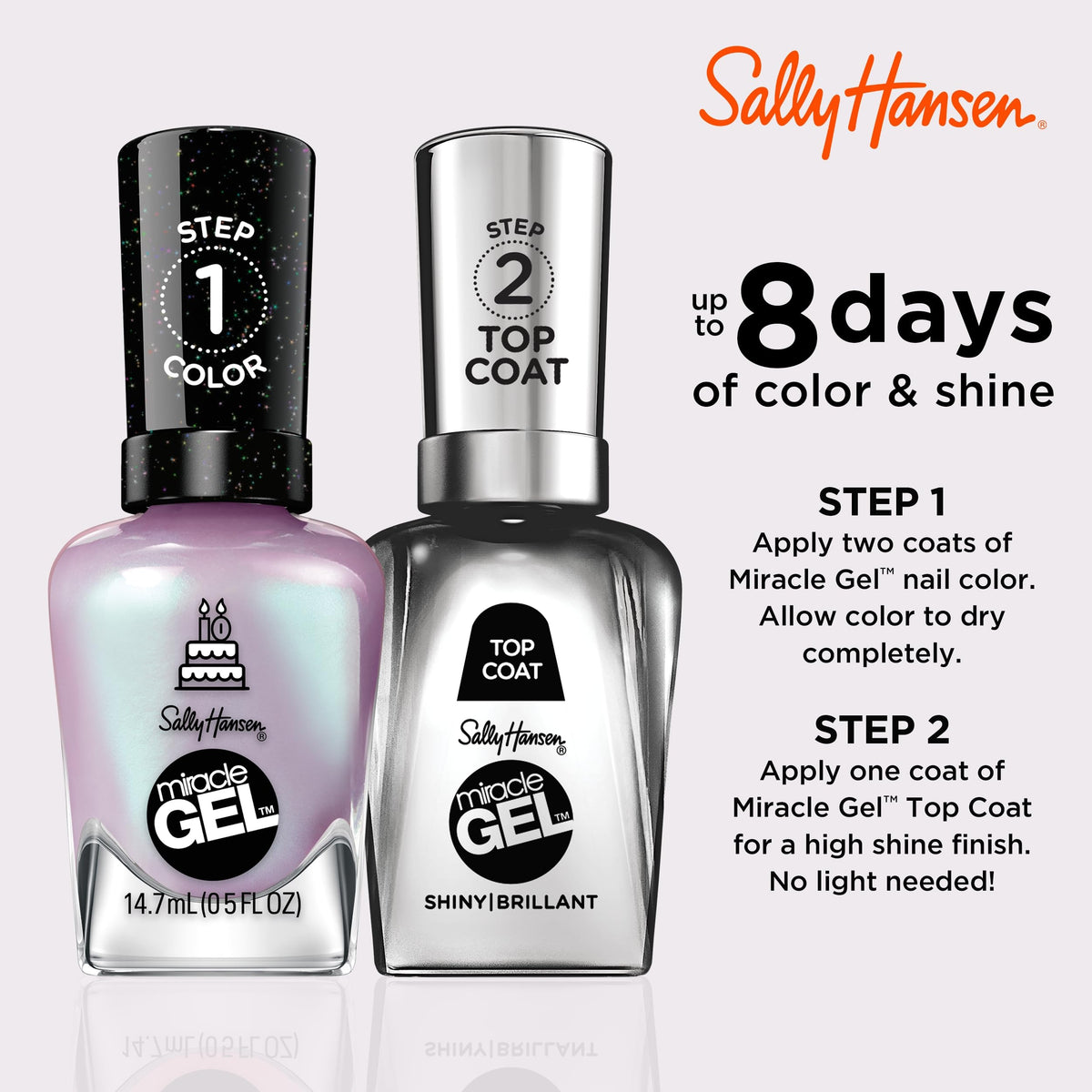Sally Hansen brush stroke on white showing smooth application and even coverage
