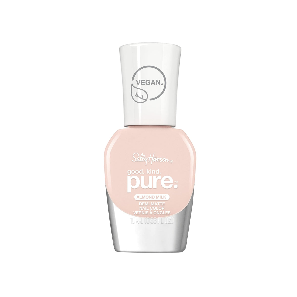Sally Hansen bottle front view showing Almond Milk 20 and plant-based label benefit
