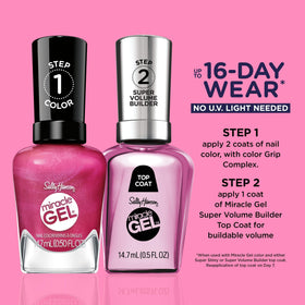 Sally Hansen brush stroke of berry pink pearl showing smooth, opaque coverage