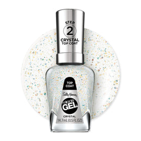 Sally Hansen Crystal Top Coat front packaging shows clear textured finish benefits
