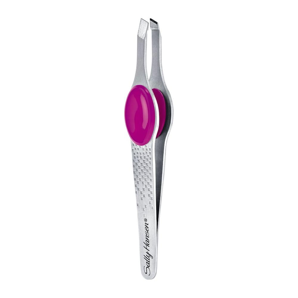 Sally Hansen tweezer front view showing slant tip and comfortable grip for precise shaping