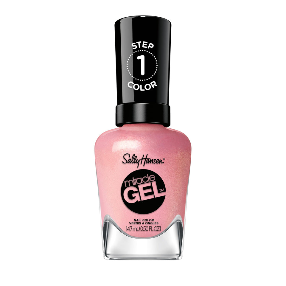 Sally Hansen front packaging of Miracle Gel showing bottle and box, clear product benefit