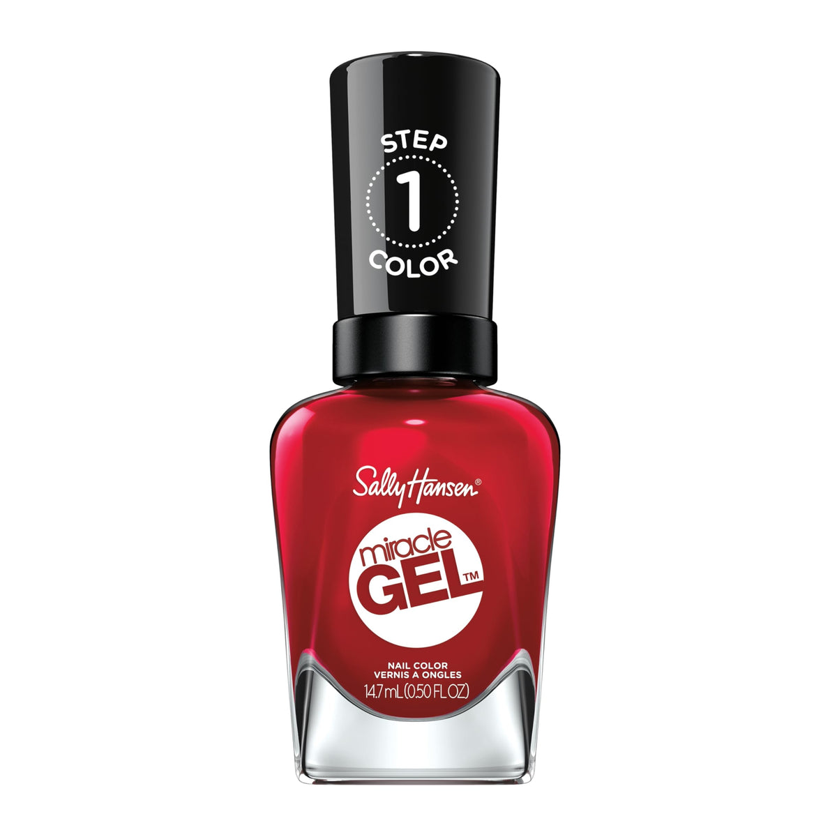 Sally Hansen front packaging showing Rhapsody Red and benefits