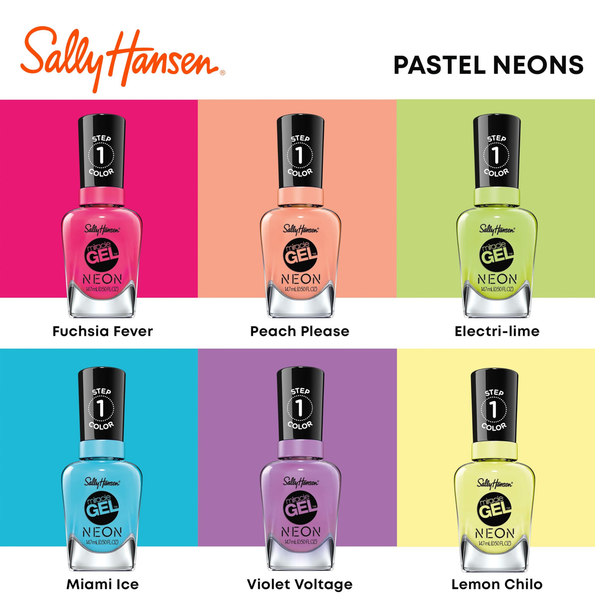 Hand applying Sally Hansen Fuchsia Fever demonstrating easy two-step system