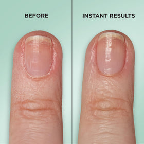 Sally Hansen clear serum texture drop illustrating fast-drying, lightweight finish