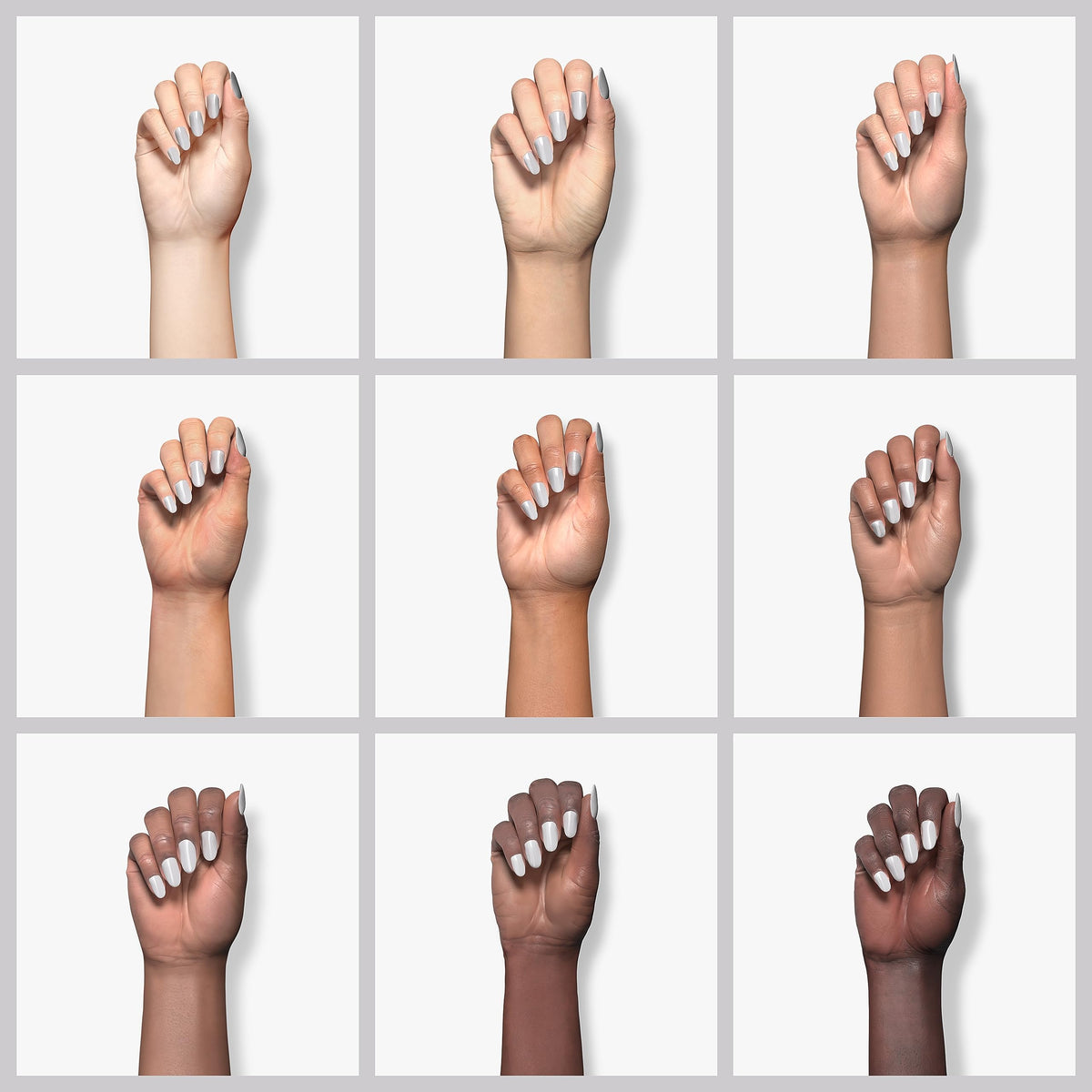 Sally Hansen brush applying a stroke of polish demonstrating easy, streak-free application