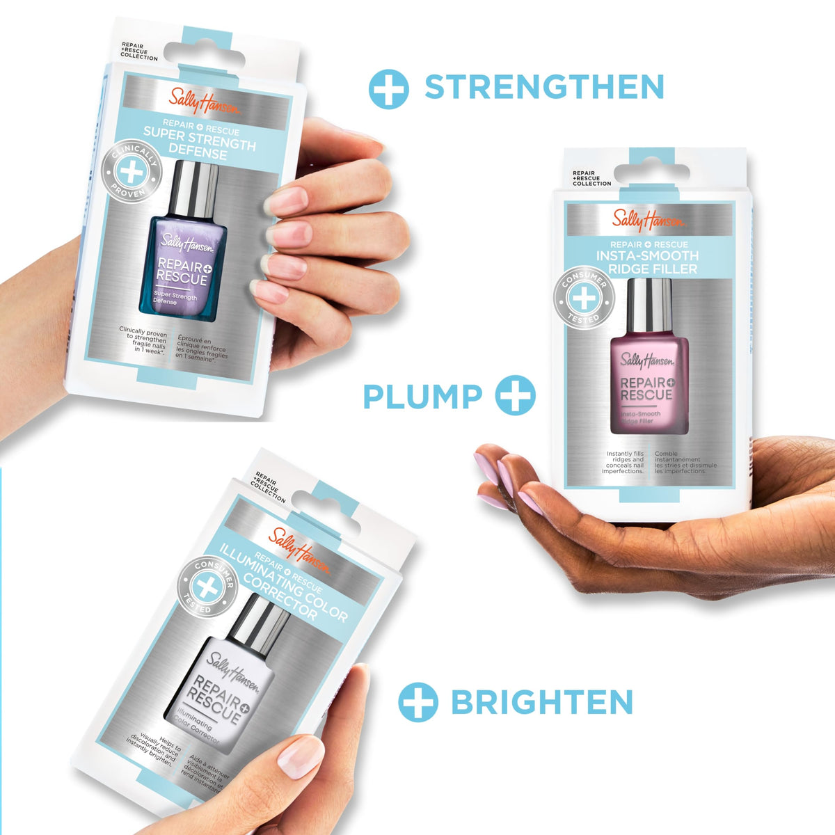 Sally Hansen being applied to a nail demonstrating quick protective barrier benefit