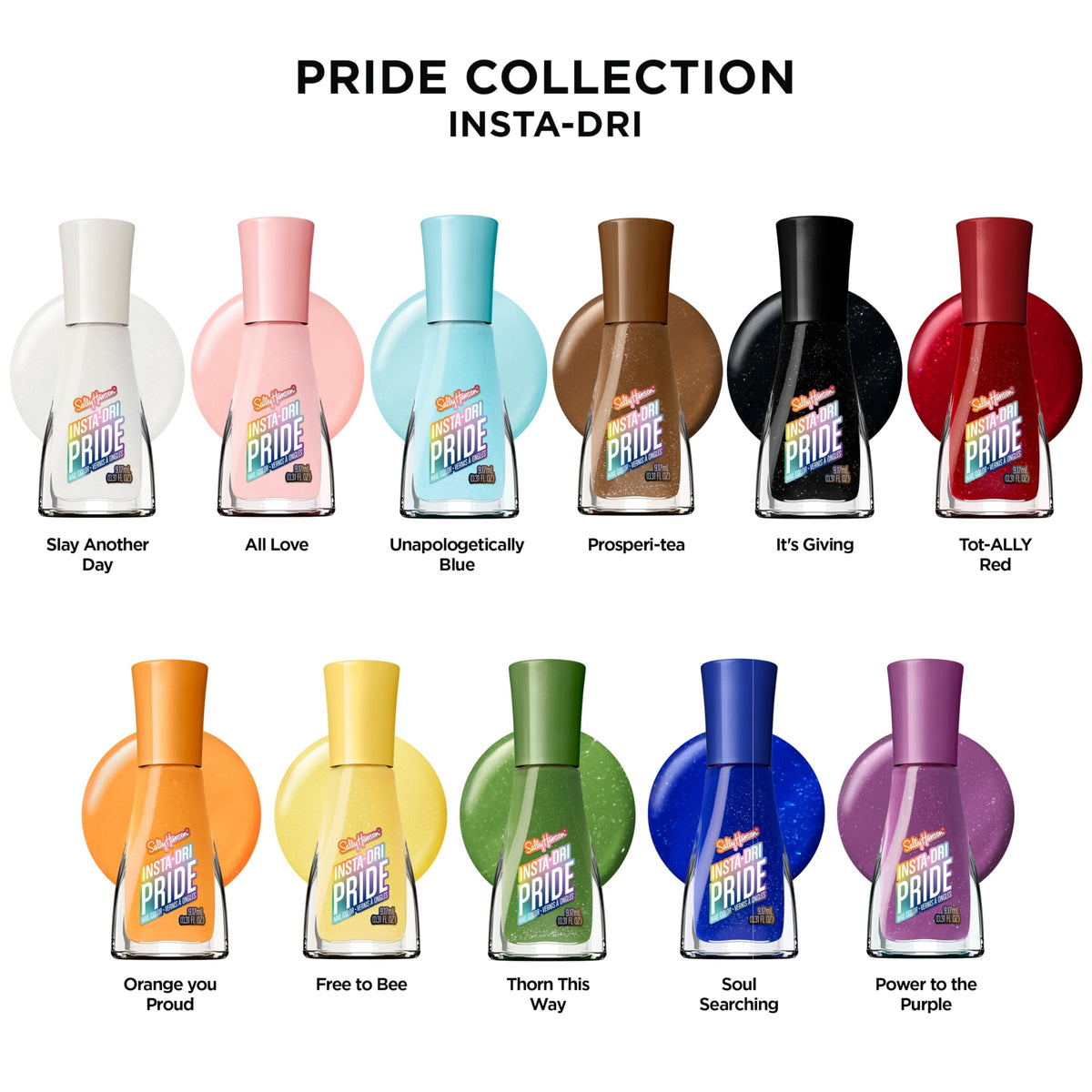 Sally Hansen bottle beside a coin showing compact size and travel benefit