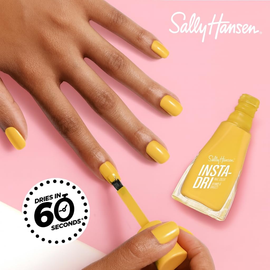 Sally Hansen My Ca-banana swatch on skin demonstrating opaque vibrant color