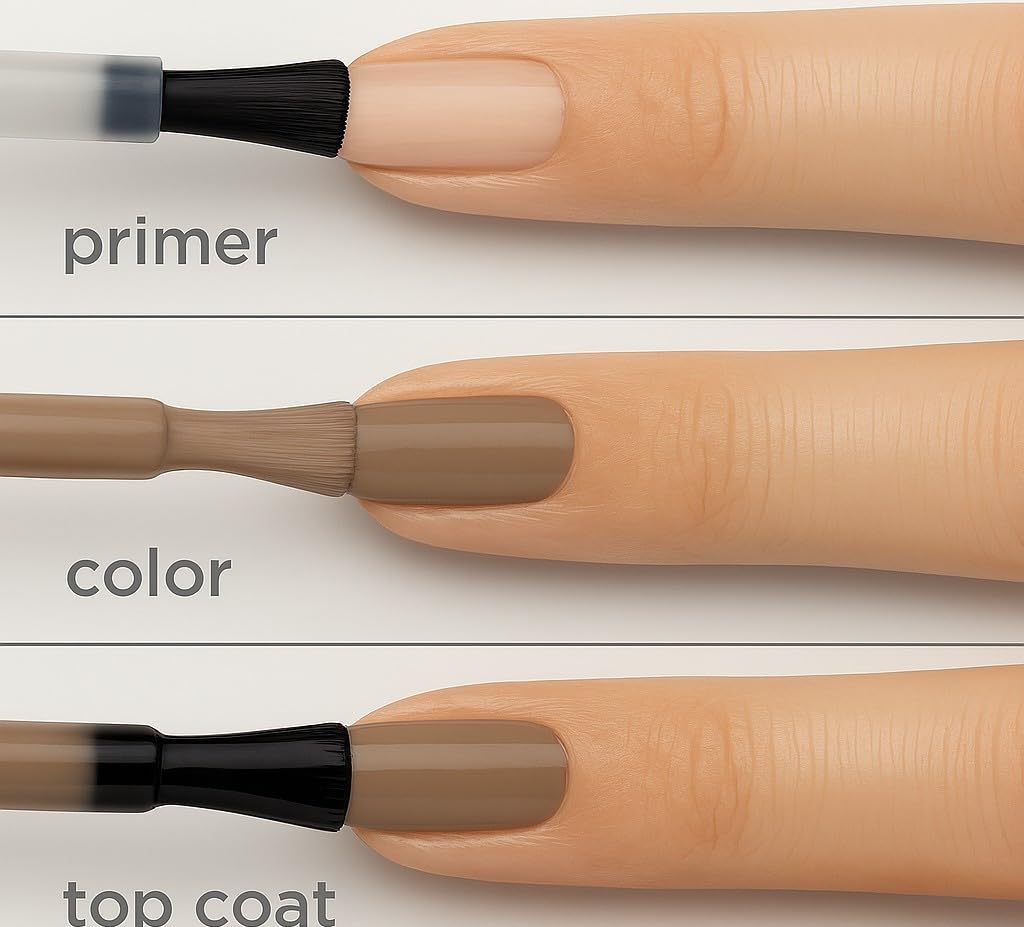 Sally Hansen swatch on skin demonstrating flattering neutral pink for many tones