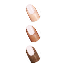 Sally Hansen bottle cap and label highlighting plant-based, vegan formula benefit