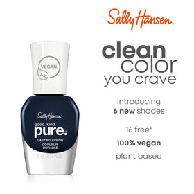 Sally Hansen swatch on skin showing translucent baby-pink color benefit