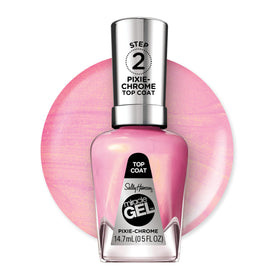 Sally Hansen Pixie Chrome front bottle showing shade and brand, adds glittery shine