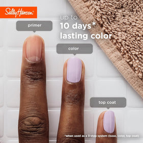 Sally Hansen primer staged with Miracle Gel color bottles to show system compatibility