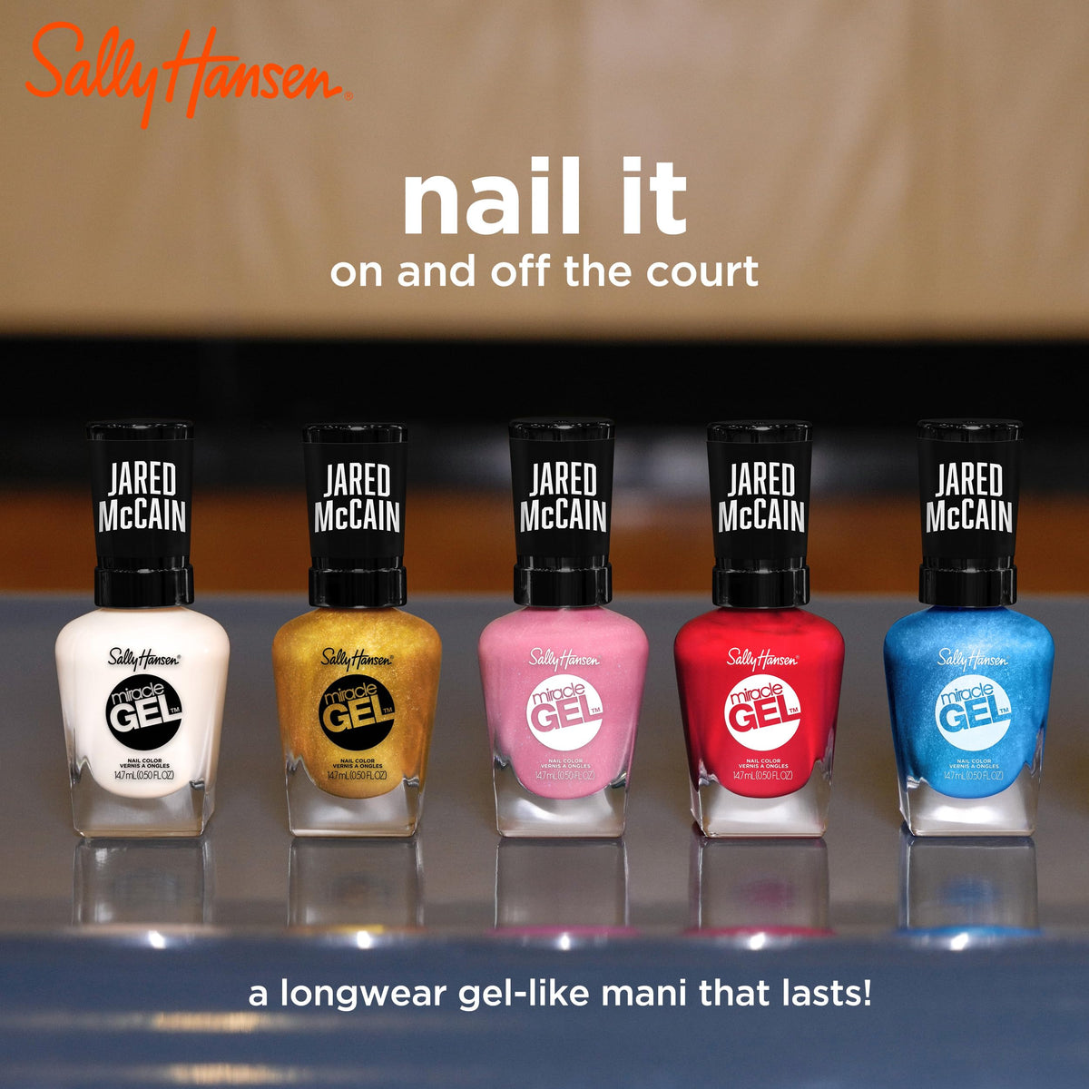 Sally Hansen Rookie Red brush applying polish demonstrating smooth even coverage benefit