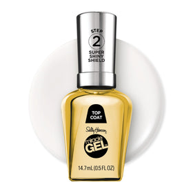 Sally Hansen Super Shiny front bottle showing label and glossy finish benefit